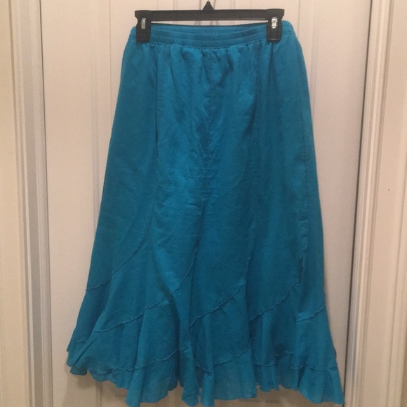 Studio West Dresses & Skirts - Studio West Apparel Blue Lined Cotton Maxi Skirt